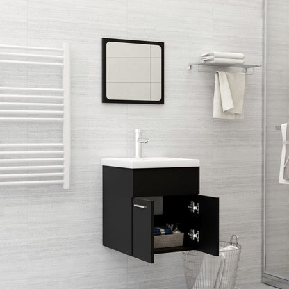 Set Mobili Da Bagno In Legno Multistrato Nero