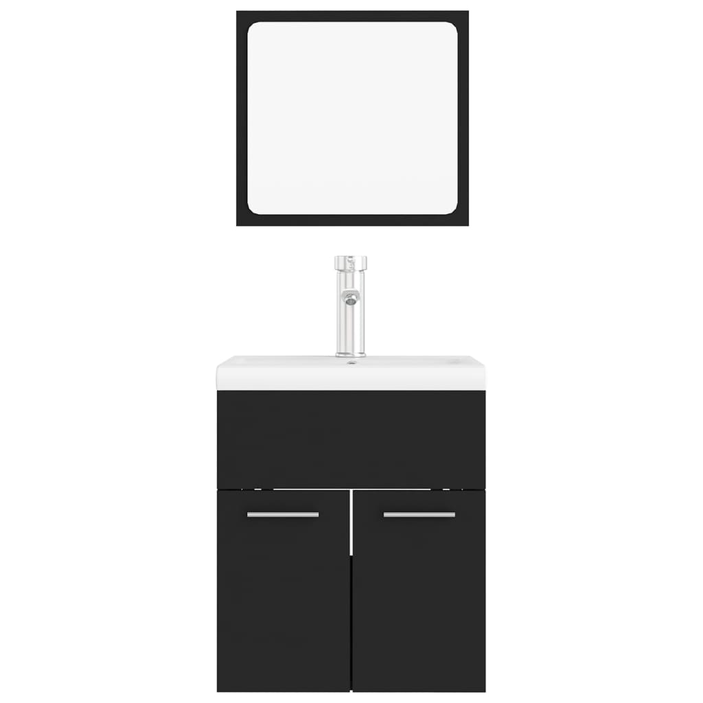 Set Mobili Da Bagno In Legno Multistrato Nero