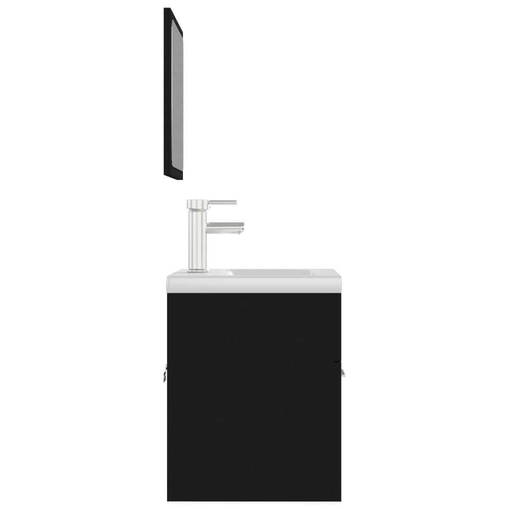 Set Mobili Da Bagno In Legno Multistrato Nero
