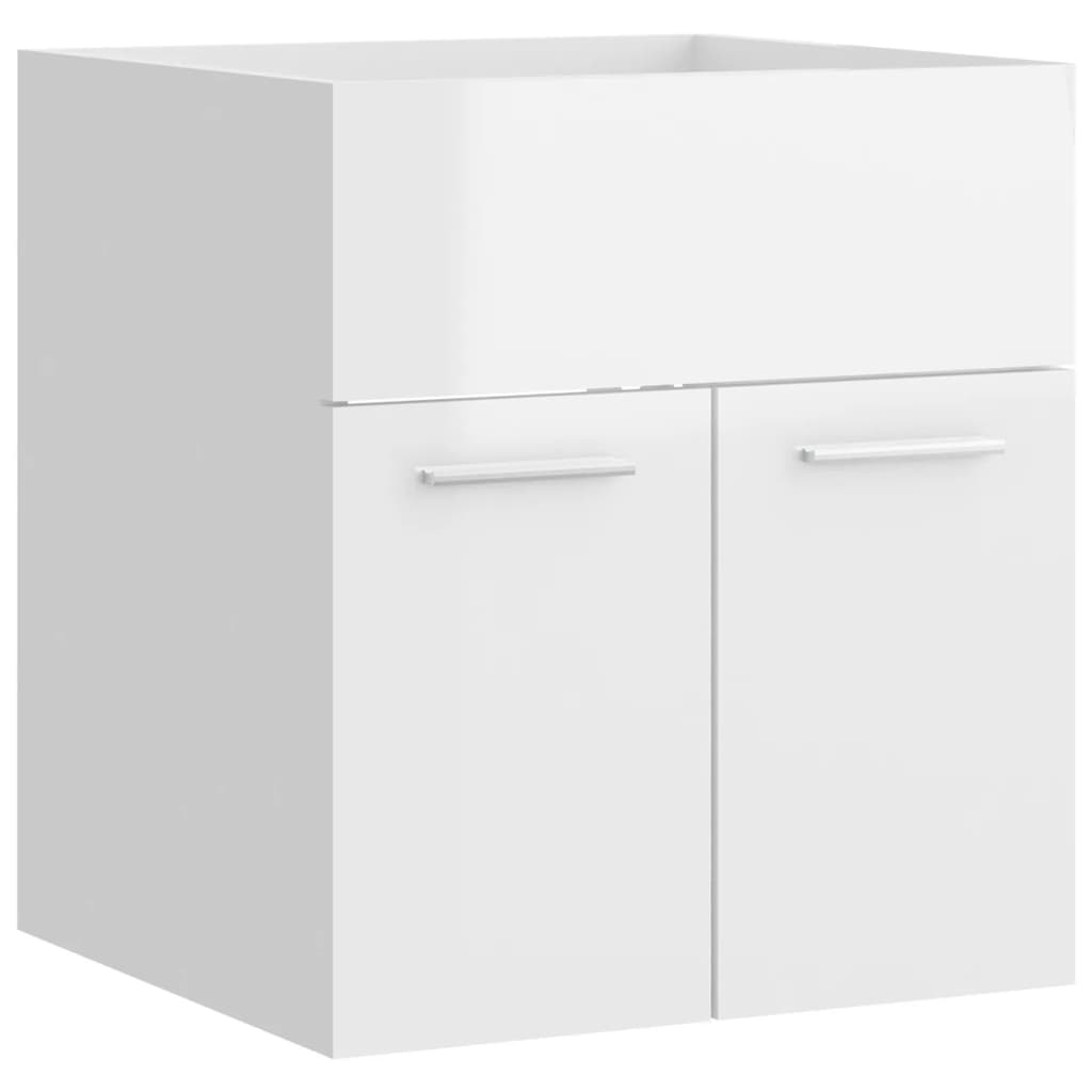 Set Mobili Da Bagno In Legno Multistrato Bianco Lucido