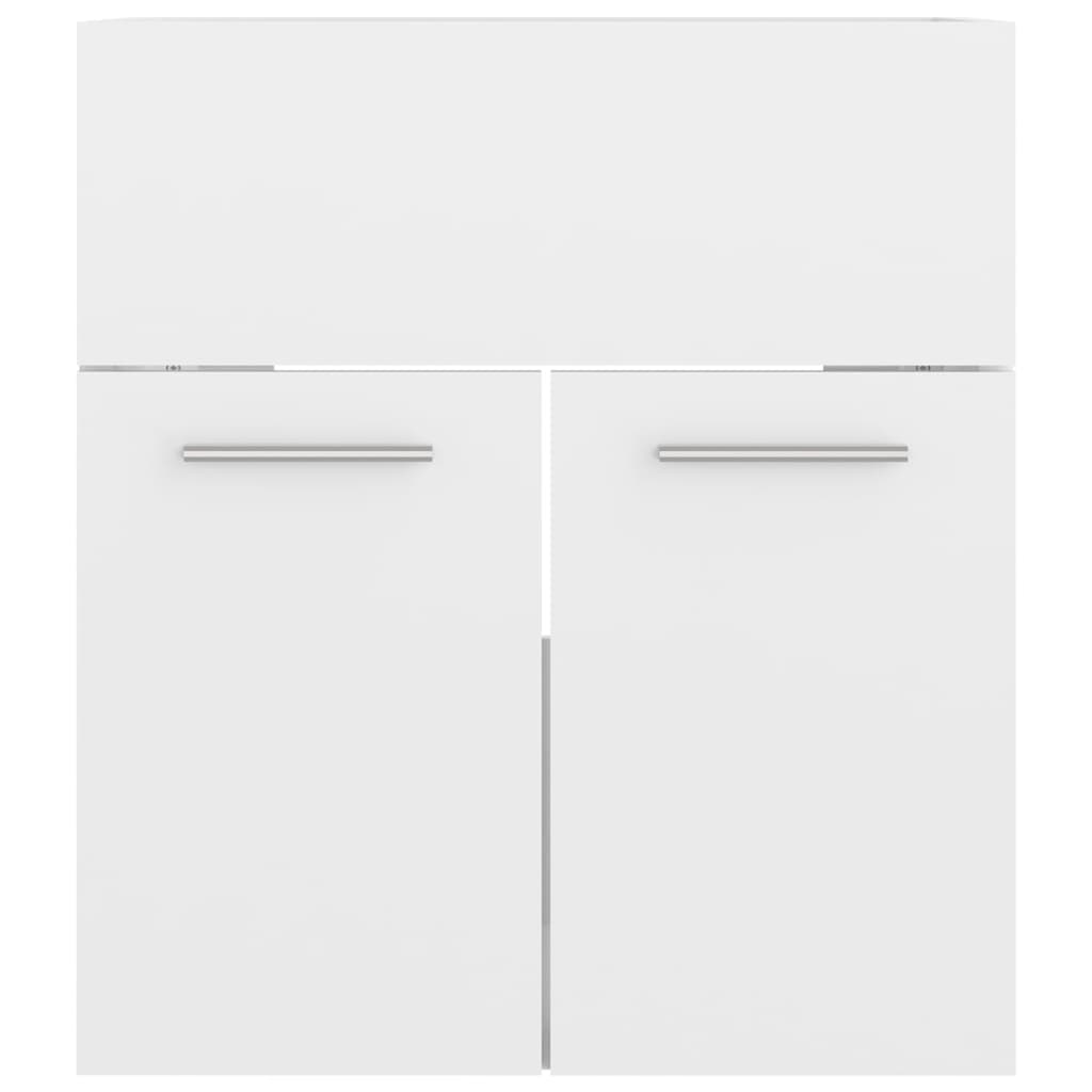 Set Mobili Da Bagno In Legno Multistrato Bianco Lucido