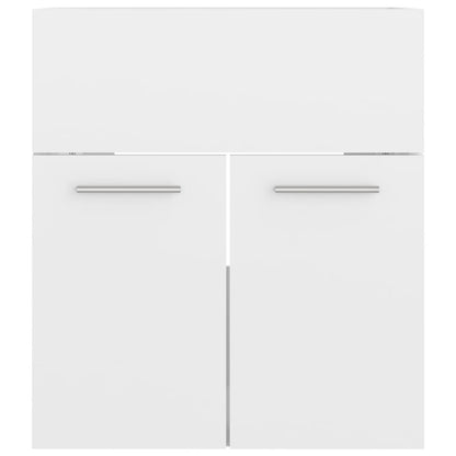 Set Mobili Da Bagno In Legno Multistrato Bianco Lucido