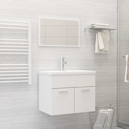 Set Mobili Da Bagno In Legno Multistrato Bianco