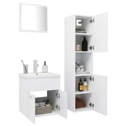 Set Mobili Da Bagno In Legno Multistrato Bianco