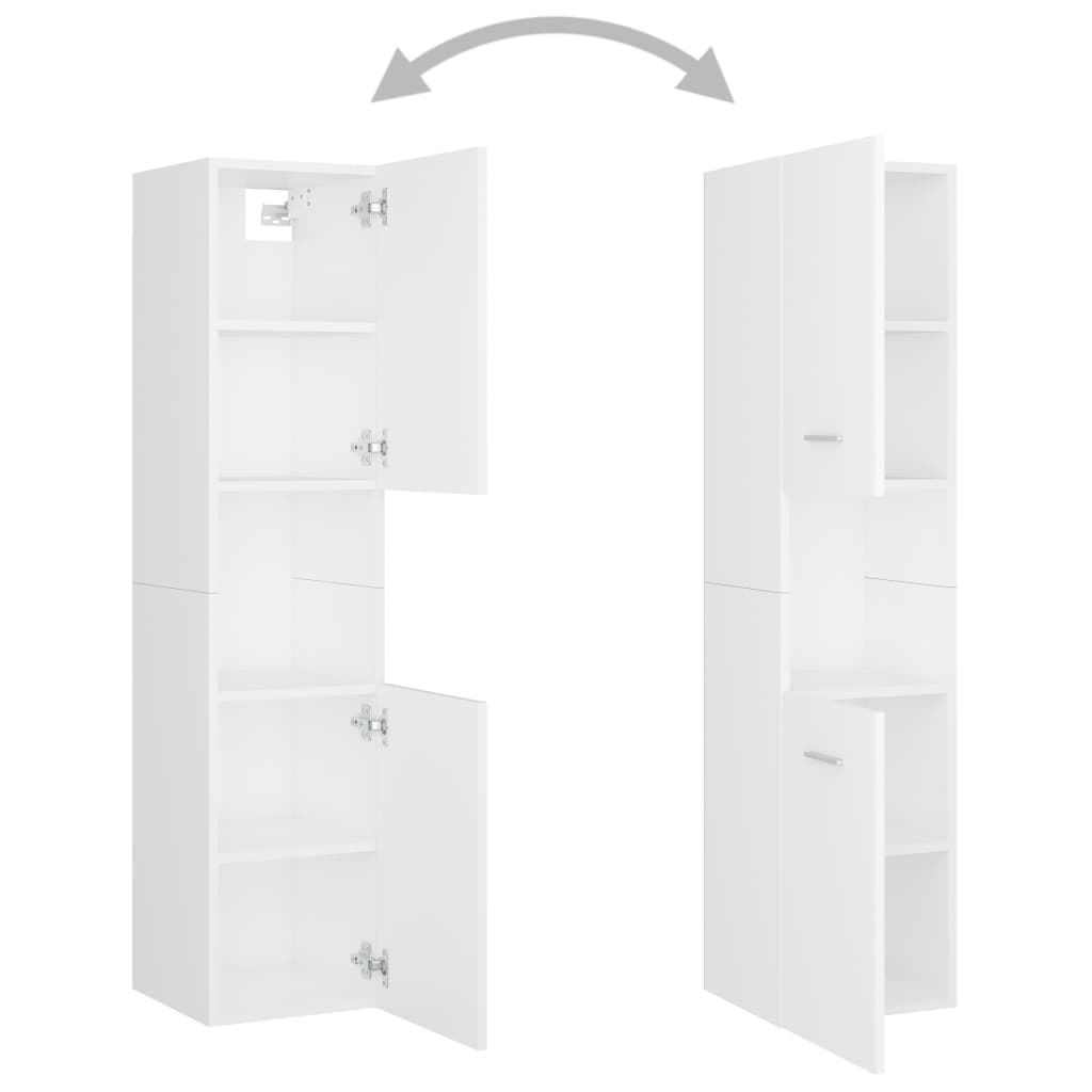 Set Mobili Da Bagno In Legno Multistrato Bianco