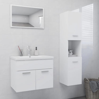 Set Mobili Da Bagno In Legno Multistrato Bianco