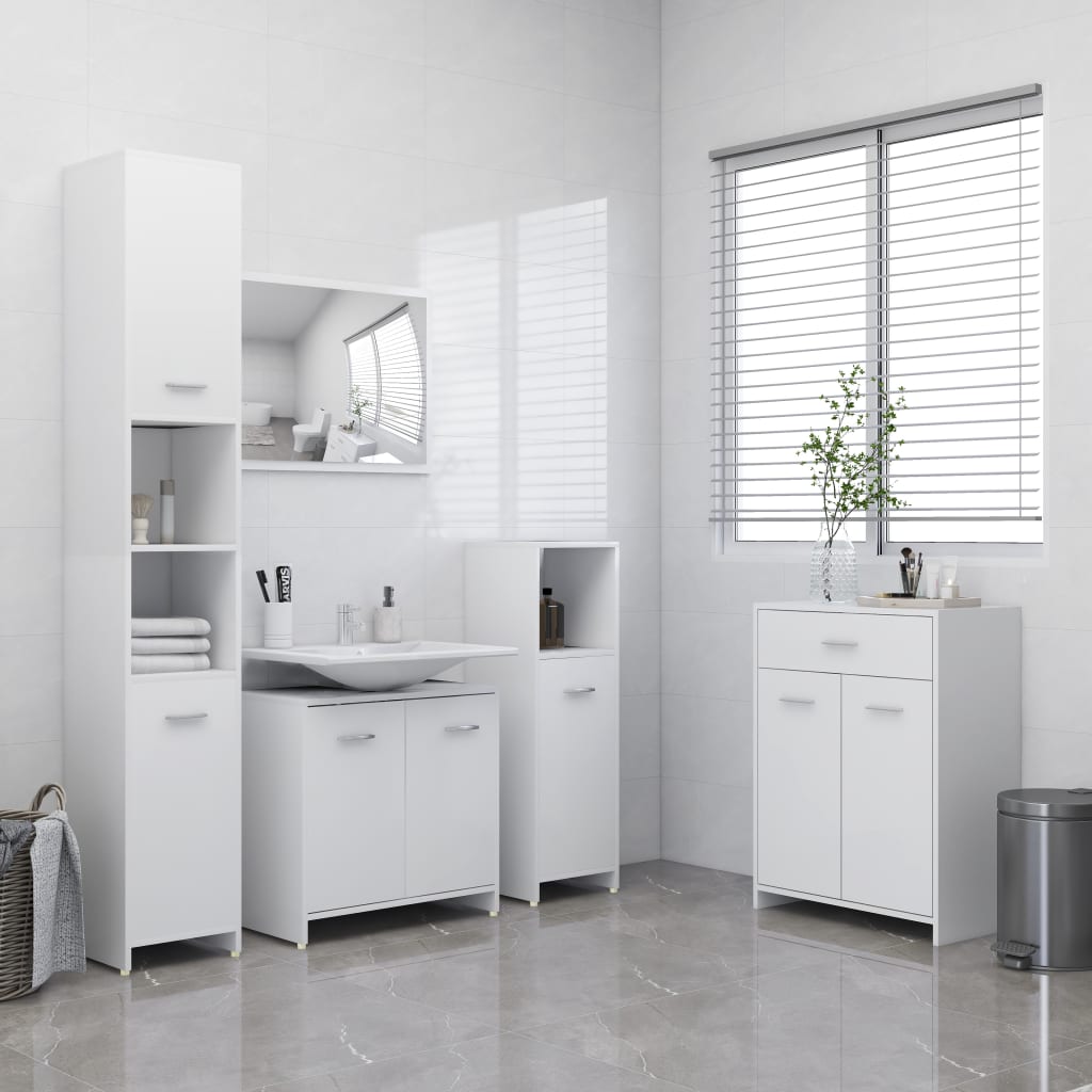 Set Mobili Da Bagno 4 Pz In Legno Multistrato