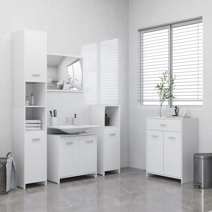 Set Mobili Da Bagno 4 Pz In Legno Multistrato