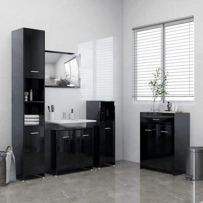 Set Mobili Da Bagno 4 Pz In Legno Multistrato