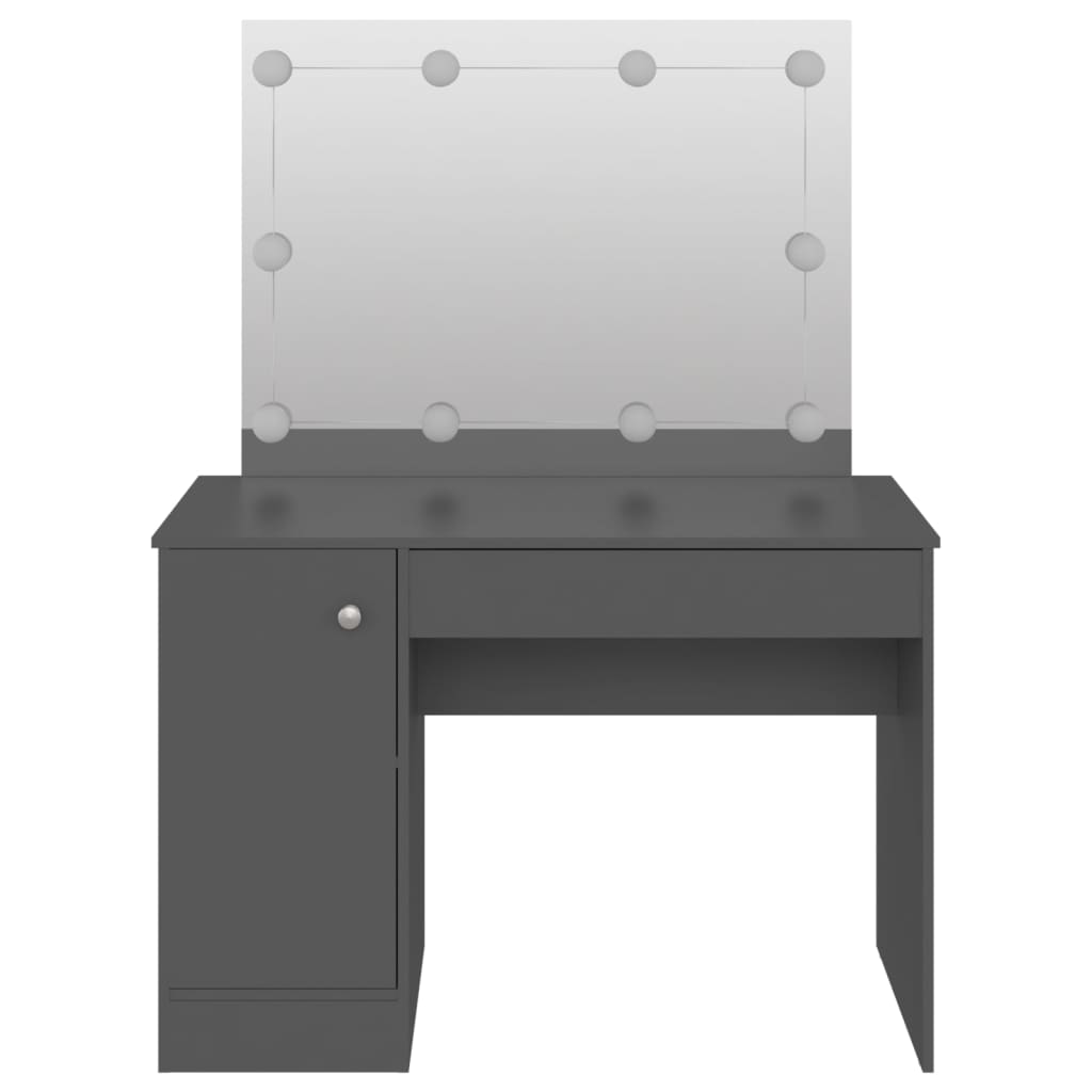 Toeletta Con Luci Led 110X55X145 Cm In Mdf Grigia