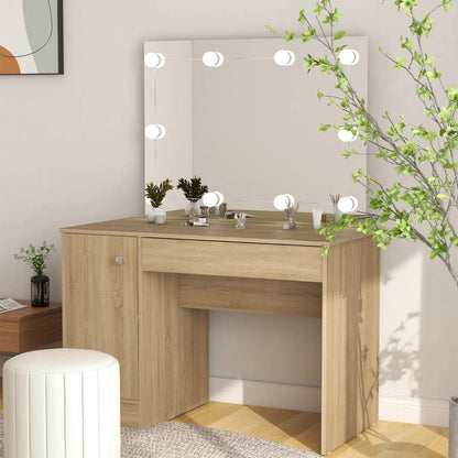 Toeletta Con Luci Led 110X55X145 Cm In Mdf Grigia