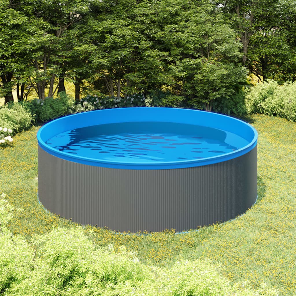 Piscina Fuori Terra Con Skimmer E Pompa Sospesi 350X90Cm Bianca