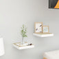 Scaffali A Parete 2 Pz 90X23,5X3,8 Cm In Mdf Rovere E Bianco