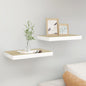Scaffali A Parete 2 Pz 90X23,5X3,8 Cm In Mdf Rovere E Bianco