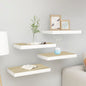 Scaffali A Parete 2 Pz 90X23,5X3,8 Cm In Mdf Rovere E Bianco