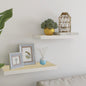 Scaffali A Parete 2 Pz 90X23,5X3,8 Cm In Mdf Rovere E Bianco
