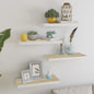 Scaffali A Parete 2 Pz 90X23,5X3,8 Cm In Mdf Rovere E Bianco