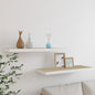 Scaffali A Parete 2 Pz 90X23,5X3,8 Cm In Mdf Rovere E Bianco