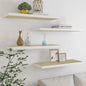 Scaffali A Parete 2 Pz 90X23,5X3,8 Cm In Mdf Rovere E Bianco