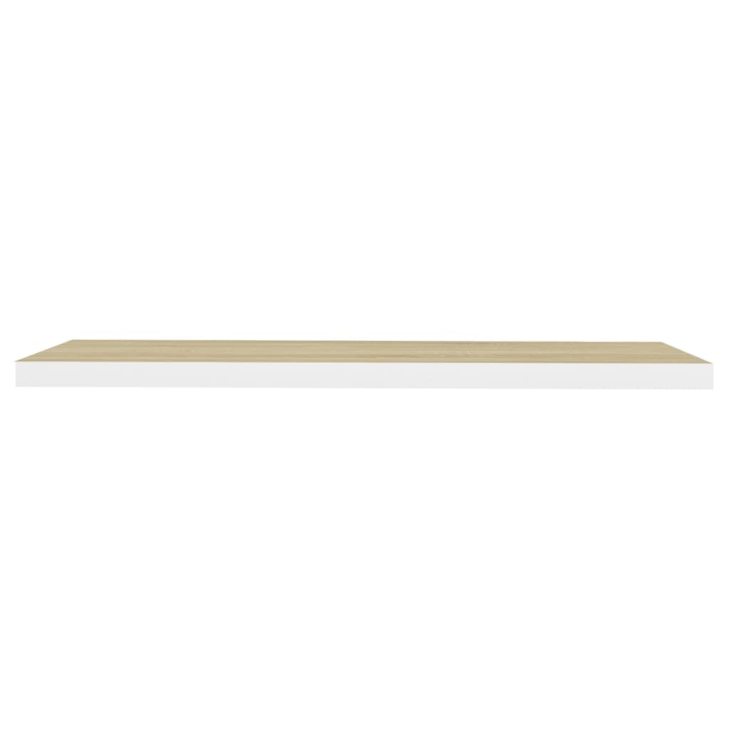 Scaffali A Parete 2 Pz 90X23,5X3,8 Cm In Mdf Rovere E Bianco