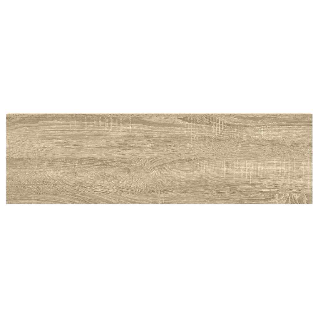Scaffali A Parete 2 Pz 90X23,5X3,8 Cm In Mdf Rovere E Bianco