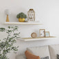 Scaffali A Parete 2 Pz 90X23,5X3,8 Cm In Mdf Rovere E Bianco