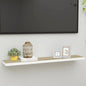 Scaffali A Parete 2 Pz 90X23,5X3,8 Cm In Mdf Rovere E Bianco