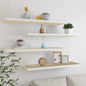 Scaffali A Parete 2 Pz 90X23,5X3,8 Cm In Mdf Rovere E Bianco