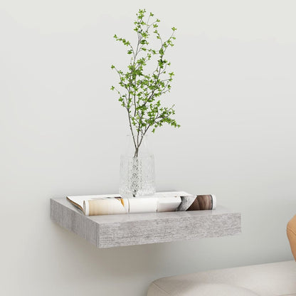 Scaffali A Parete 2 Pz 90X23,5X3,8 Cm In Mdf Grigio Cemento