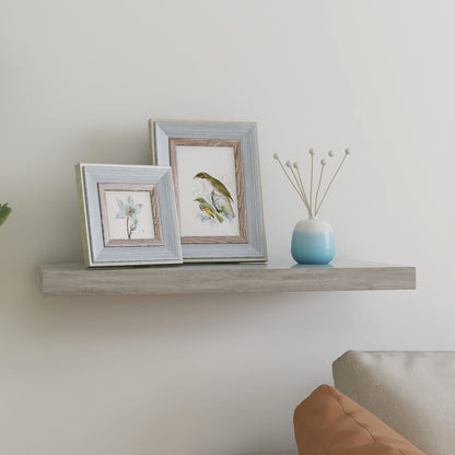 Scaffali A Parete 2 Pz 90X23,5X3,8 Cm In Mdf Grigio Cemento