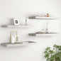 Scaffali A Parete 2 Pz 90X23,5X3,8 Cm In Mdf Grigio Cemento