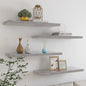 Scaffali A Parete 2 Pz 90X23,5X3,8 Cm In Mdf Grigio Cemento