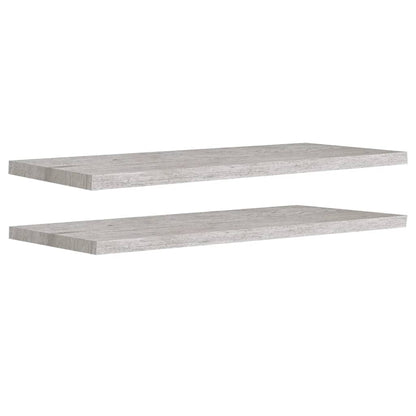 Scaffali A Parete 2 Pz 90X23,5X3,8 Cm In Mdf Grigio Cemento