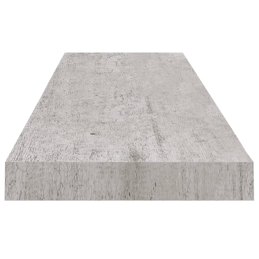 Scaffali A Parete 2 Pz 90X23,5X3,8 Cm In Mdf Grigio Cemento