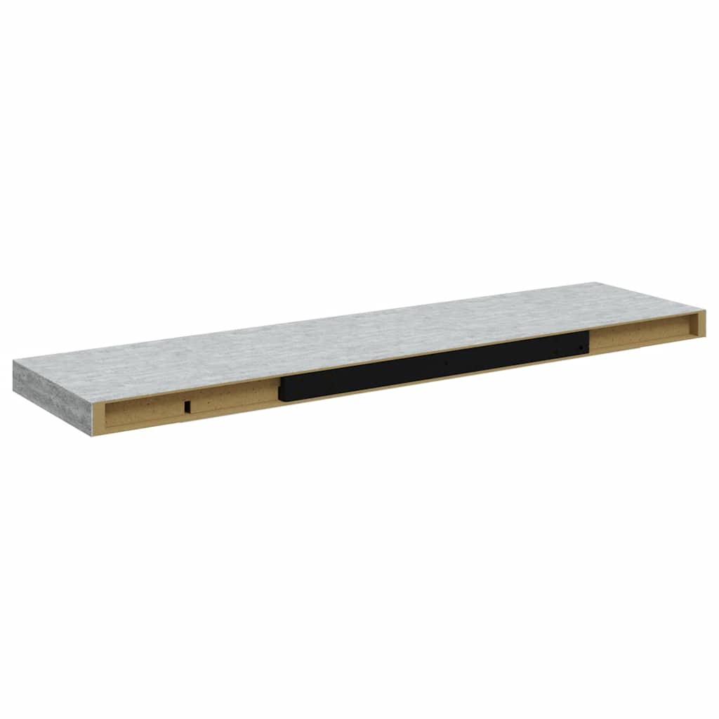 Scaffali A Parete 2 Pz 90X23,5X3,8 Cm In Mdf Grigio Cemento