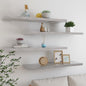 Scaffali A Parete 2 Pz 90X23,5X3,8 Cm In Mdf Grigio Cemento