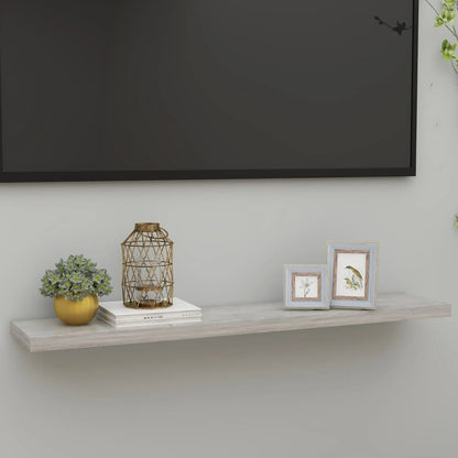 Scaffali A Parete 2 Pz 90X23,5X3,8 Cm In Mdf Grigio Cemento