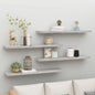 Scaffali A Parete 2 Pz 90X23,5X3,8 Cm In Mdf Grigio Cemento