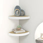 Mensole Angolari 4 Pz 25X25X3,8 Cm In Mdf Rovere E Bianco
