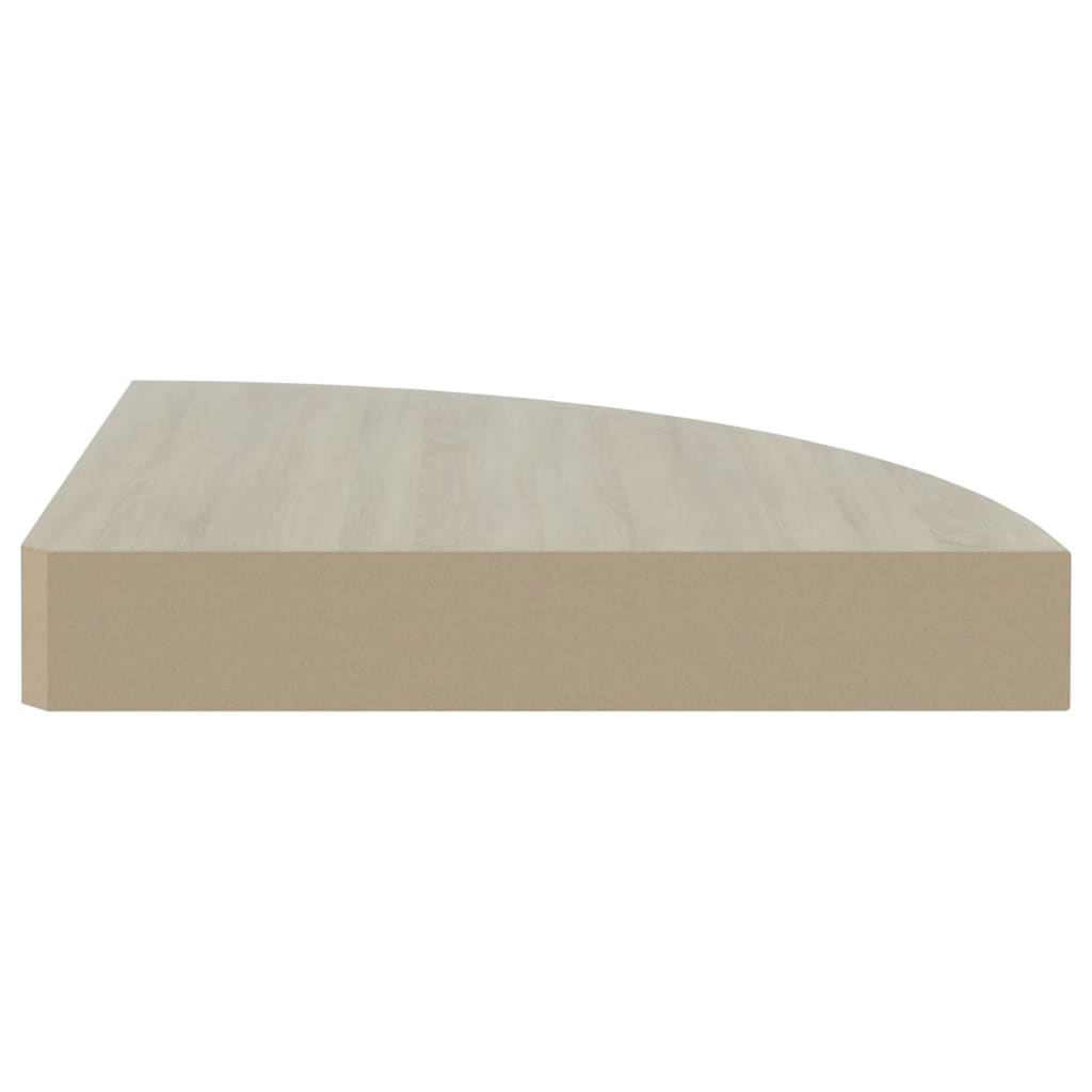 Mensole Angolari 4 Pz 25X25X3,8 Cm In Mdf Rovere E Bianco