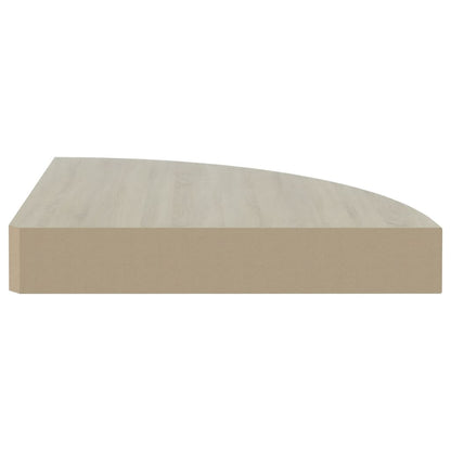 Mensole Angolari 4 Pz 25X25X3,8 Cm In Mdf Rovere E Bianco