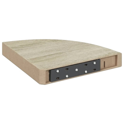Mensole Angolari 4 Pz 25X25X3,8 Cm In Mdf Rovere E Bianco