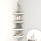 Mensole Angolari 4 Pz 25X25X3,8 Cm In Mdf Rovere E Bianco