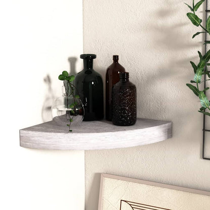 Mensole Angolari 4 Pz 35X35X3,8 Cm In Mdf Grigio Cemento