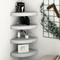 Mensole Angolari 4 Pz 35X35X3,8 Cm In Mdf Grigio Cemento