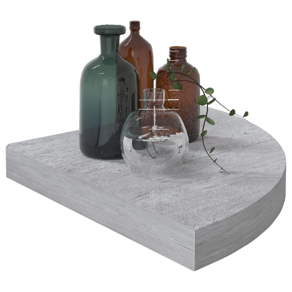 Mensole Angolari 4 Pz 35X35X3,8 Cm In Mdf Grigio Cemento