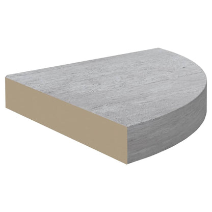 Mensole Angolari 4 Pz 35X35X3,8 Cm In Mdf Grigio Cemento
