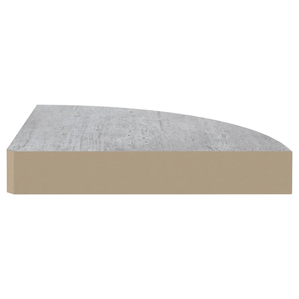 Mensole Angolari 4 Pz 35X35X3,8 Cm In Mdf Grigio Cemento