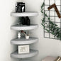 Mensole Angolari 4 Pz 35X35X3,8 Cm In Mdf Grigio Cemento