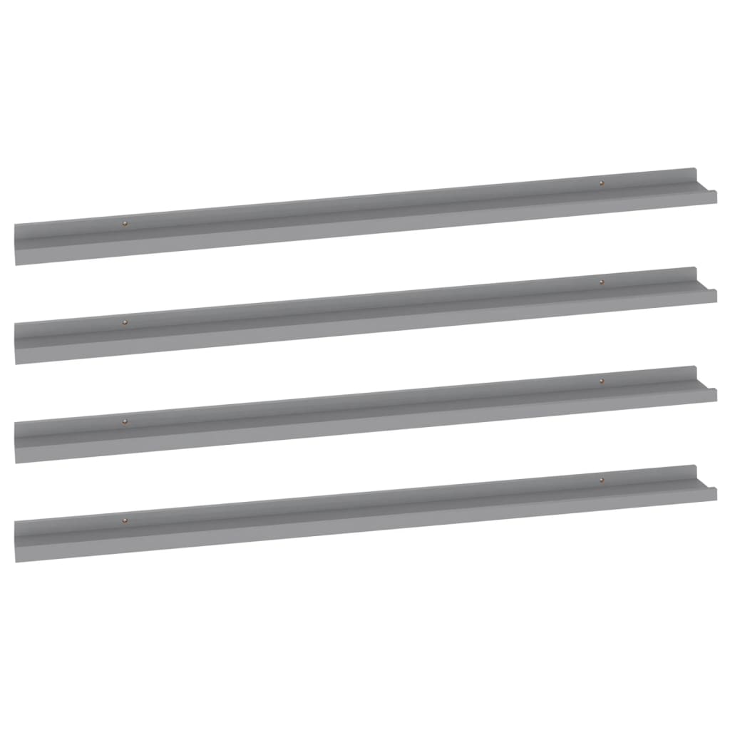 Mensole Da Parete 4 Pz Grigie Grigio